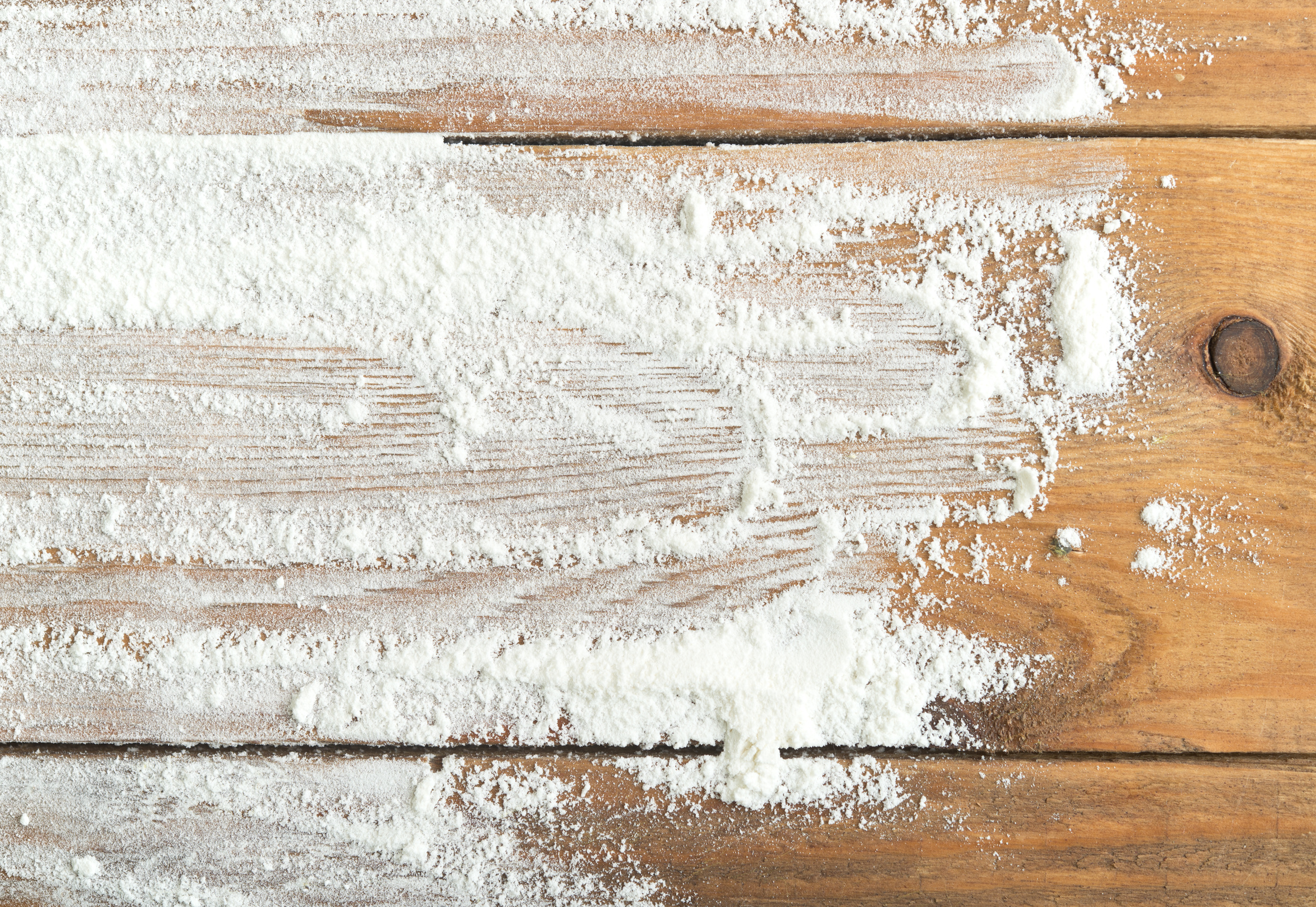 flour on table